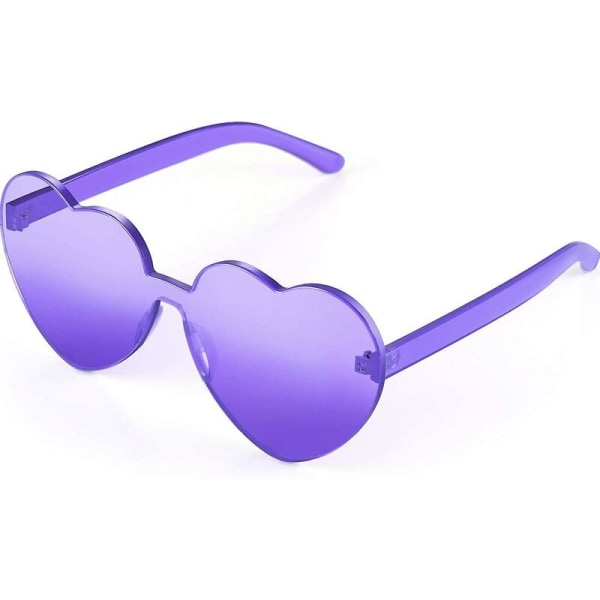 Glasögon - Hjärtformade solglasögon Festsolglasögon Candy Color Love Hjärtformade solglasögon - Transparent Lila