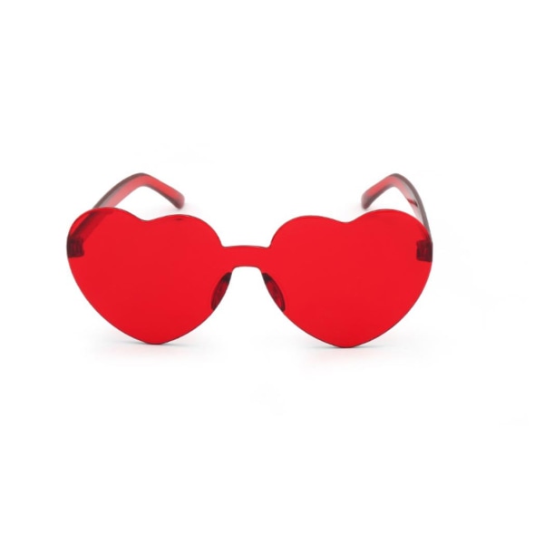 Goggles - Hjerteformede solbriller Festsolbriller Candy Color Love Hjerteformede solbriller -rød