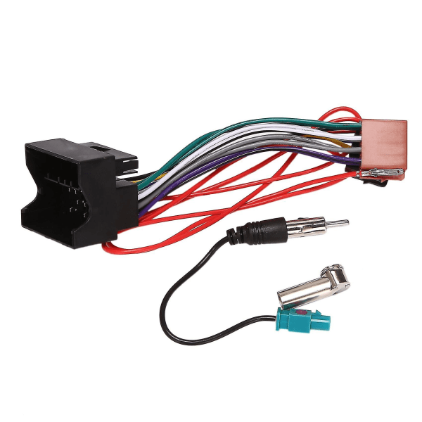 Bilstereo Audio ISO-strömkabeladapterkabel för Peugeot 207 307 407 för Citroen C2 C5 Radioantennkabeladapter