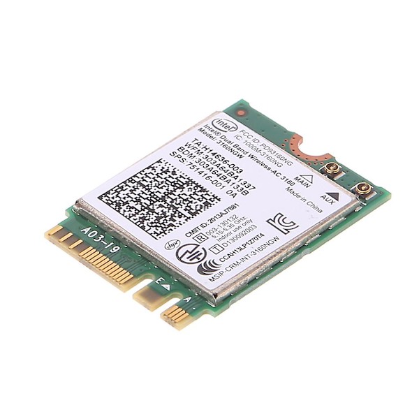 til Intel Dual Band Wireless 802.11 AC 3160 NGW NGFF Bluetooth-kompatibel 4.0 Wi
