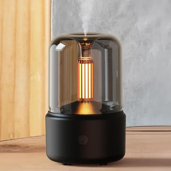 Diffuser for eteriske oljer, 150 ml aromaterapidiffuser med automatisk avstengning, diffuser for eteriske oljer, kjølig tåkeluftfukter med varmt lys