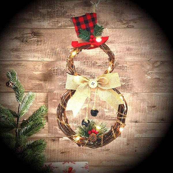 Christmas Wreath Ornament Glow - Round Vine Ring