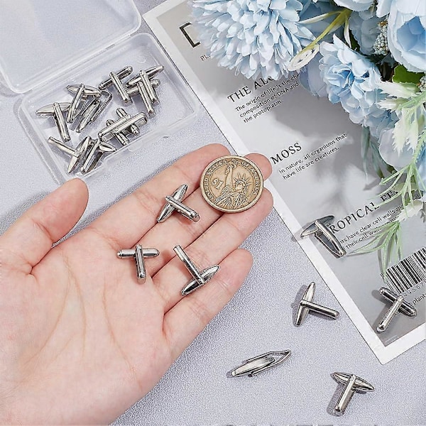 18 stk Blanke Manschetknapper til Mænd 3 Størrelser 304 Rustfrit Stål Skjorte Knapper Fri Match Charms Manschet Knapper Metal Manschet Knapper Blanks Indstilling til Bryllup Smoking
