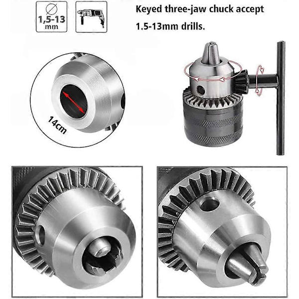 1,5-13 mm borepatron 1/2-20 UNF med SDS Plus-adapter og spennhylser borepatron for elektrisk boring