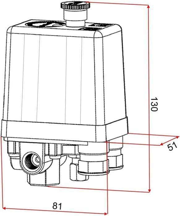 Kompressor trykafbryder 4 udgange - 90-120 PSI - 240 V - Premium kvalitet