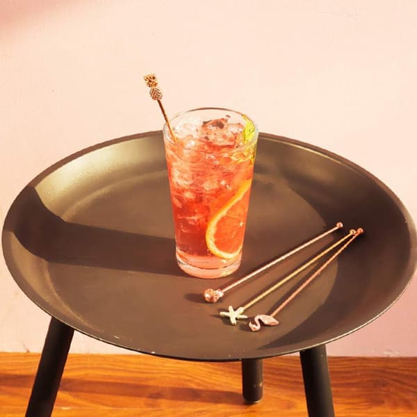 Kaffeglas sked set om 4 cocktailomrörare