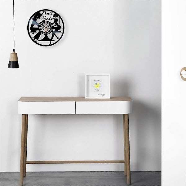 SQCLV Neglesalon Ur - Vinylplade Skønhedssalon Vægkunst Spa Indretning - Manicure Gaver