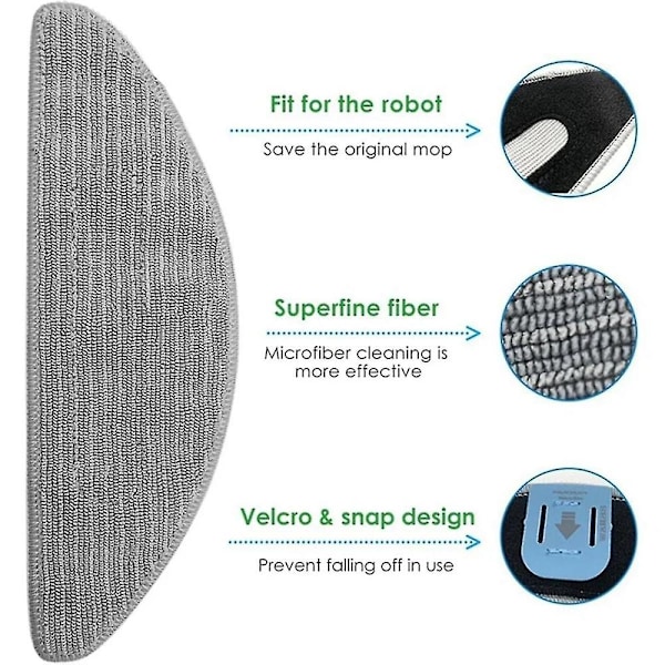 16 stk. moppepuder til Combo I5, I5+, J5, J5+ robotstøvsuger, mikrofiber, vaskbar, genanvendelig moppeklud
