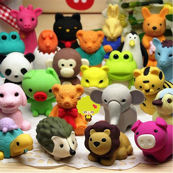 50 kpl Eläinpyyhekumipaketti Mini-kynäpyyhekumi Puzzle-pyyhekumi Pöytälemmikit Irrotettava kokoonpano Puzzle Lapsille Pyyhekumi