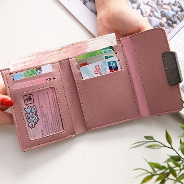 Naisten lyhyt lompakko yksinkertainen muotilompakko Pink