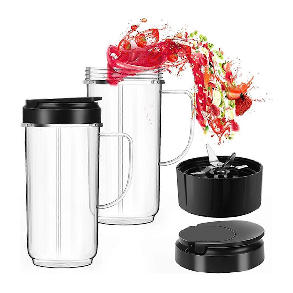 650 ml Korkea kuppi läpällisellä To-Go-kannella, varaosa Magic Bullet 250W MB1001 -tehosekoittimiin, kuppi Mu