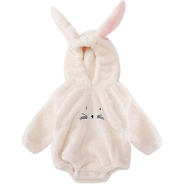Min första påskdräkt Baby Girl Rabbit Bodysuit Nyfödd påsk Jumpsuit med långa kaninöra Spädbarnspåskbyxa