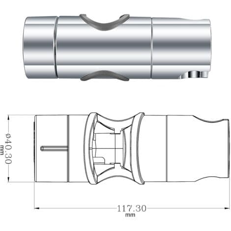 Utskiftbar hånddusjholder, forkrommet ABS dusjhodeholder, 18-25MM justerbar diameter