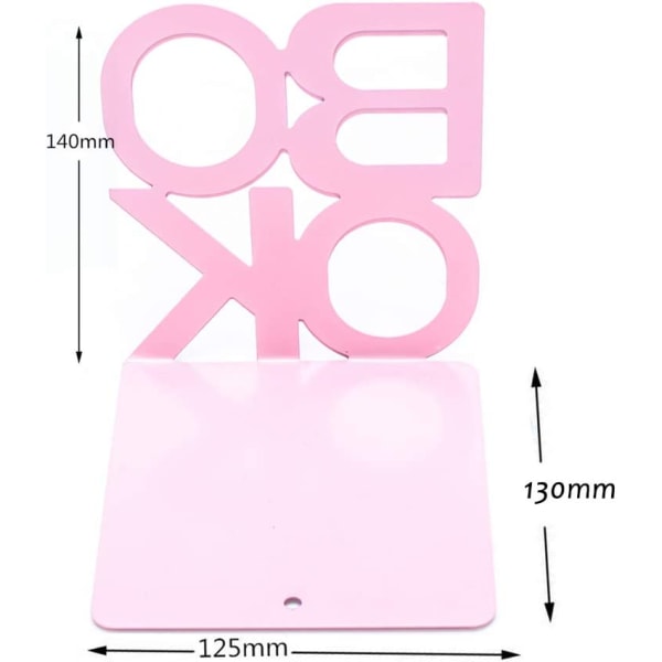 Bogreol - Dekorativ metalbogreol til bogreol, Unik Heavy Duty (Pink, 5,1x5,5x4,9")