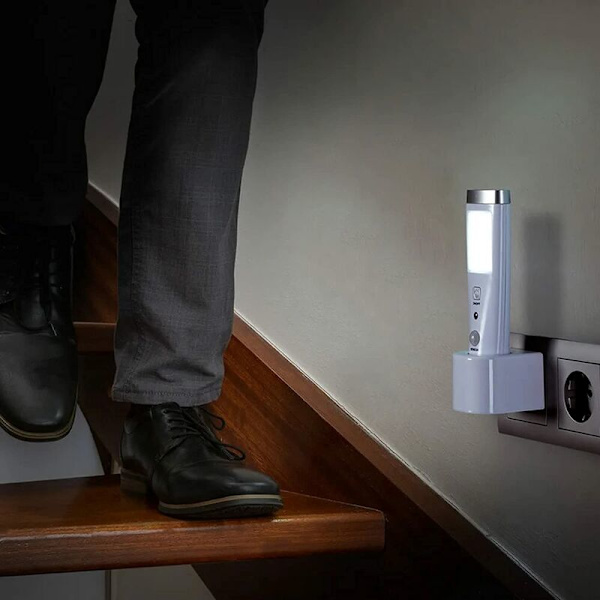 Nød induktions lommelygte tilstedeværelsesdetektor lommelygte detekteringsvinkel 60° 15 LED genopladeligt batteri hvid