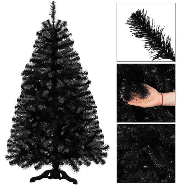 Sort juletræ 150 cm miljøvenlige nåle nem montering