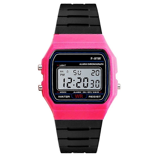 F-91W Analog Digital Motion LED Silikonerem Multifunktionelt Elektronisk Ur