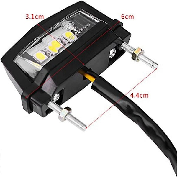 Motorcykel LED Nummerpladelys Holder 12V Universal Motorcykel Motorcykel LED Nummerpladelys Baglygte Hvid