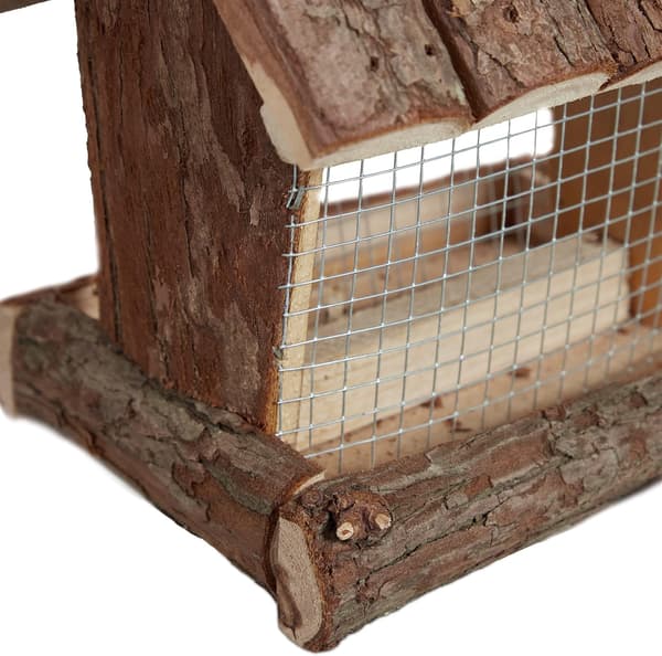 Træfuglefoderbræt, hængende, HLP 14 x 13 x 18 cm, Silo, Foderdispenser, Natur