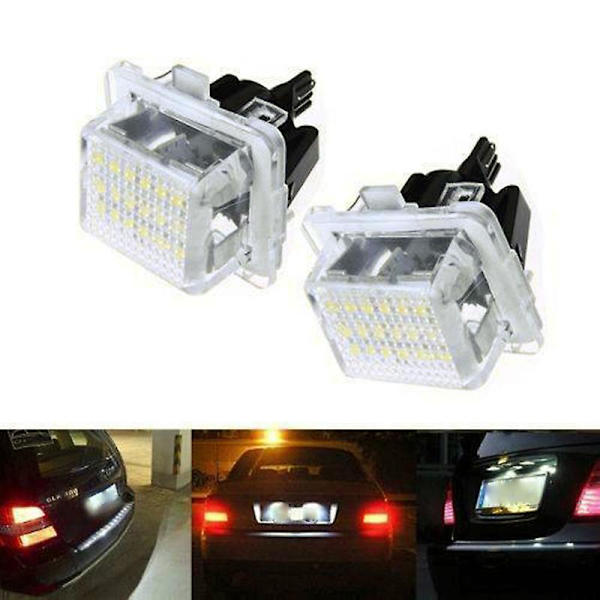 2 stk. Bilnummerlys til W204/w212/w216/w221/w207 18 LED Hvite Bakre Skiltlys