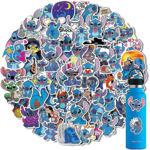 100 st Stitch Stickers,lilo And Stitch Stickers För vattenflaskor,presenter Cartoon Stickers,vinyl Vattentäta Stickers För Laptop,bumper,vattenflaskor,co