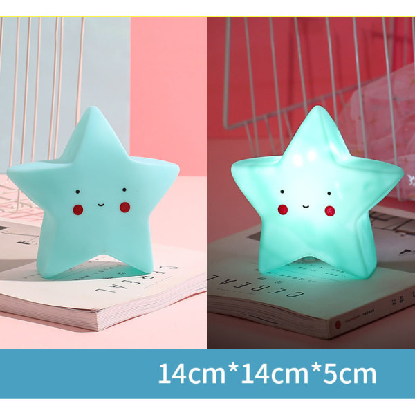 2023 Star Cartoon LED-nattlys Kreativ nattbordslampe Lysende leketøy for barn blue