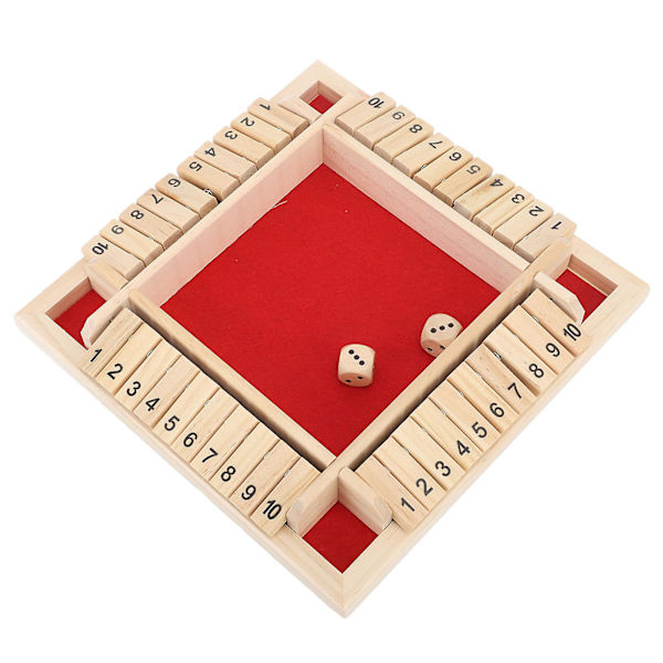 4-sidet Shut The Box terningespil i træ til børn og voksne - Læringsspil i matematik