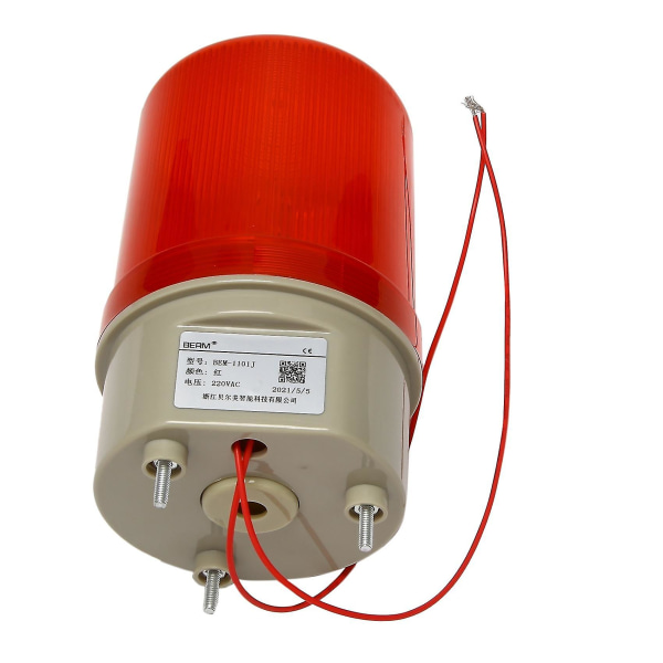 Industriellt blinkande ljudlarmljus,bem-1101j 220v röda led varningsljus Akustooptiskt larmsystem