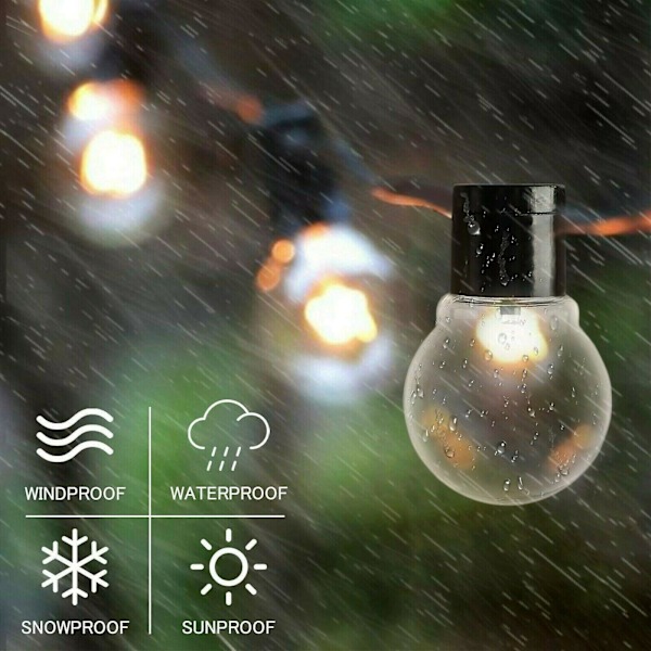 Retro Solar String Lights Globe Fairy String Light Garland Street Wedding Bulb Solar Lamp för utomhusbruk