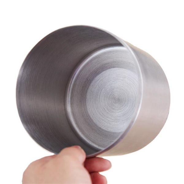 Rustfritt stål svinglokk skrivebords søppelbøtte - Diameter 12*Høyde 16,5(cm), Sølv, 1 stk