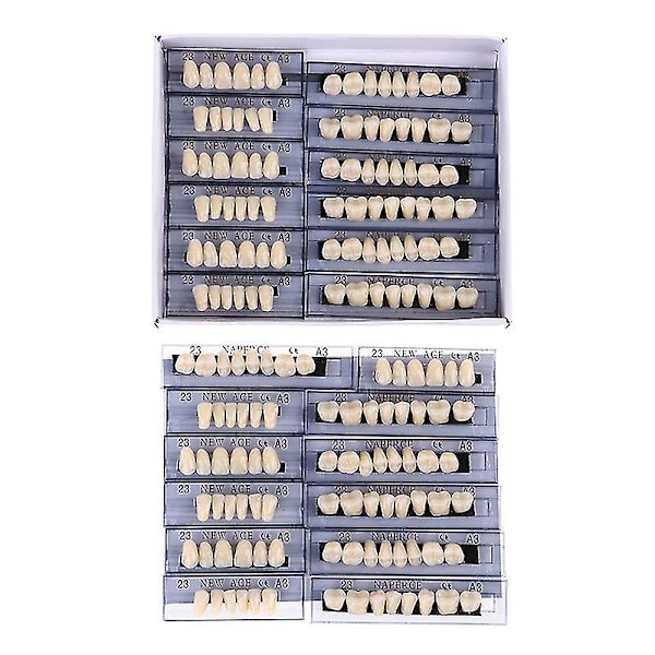 84 stycken A3 Syntetiska Polymertänder Fullt Set Harts Protes Tänder Material