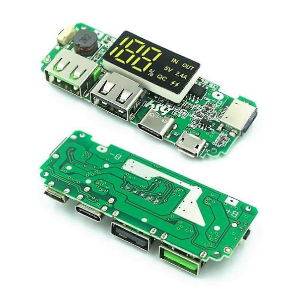 18650 Litiumbatteri Digital Display Laddningsmodul med Display Boost Modul