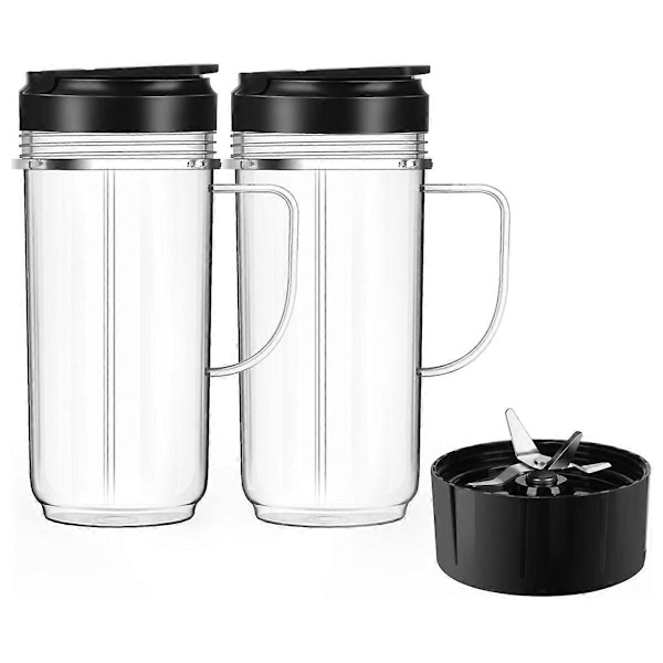 650 ml Korkea kuppi läpällisellä To-Go-kannella, varaosa Magic Bullet 250W MB1001 -tehosekoittimiin, kuppi Mu