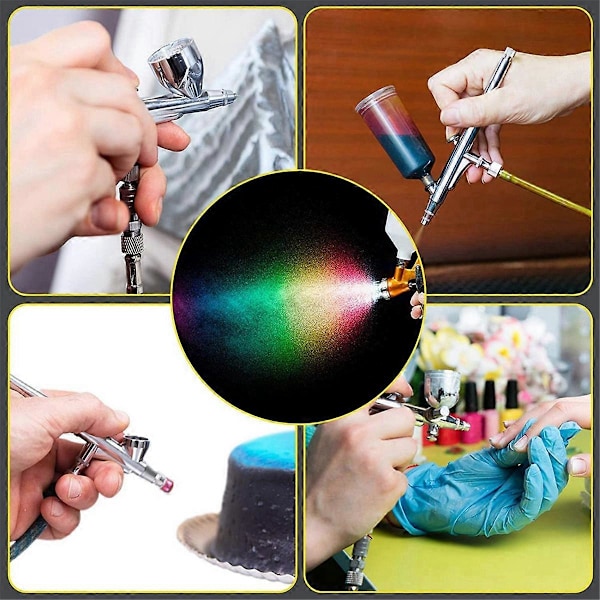 Pikaliitin Airbrushille, 6 kpl 1/8 tuuman BSP-uros- ja naarasliittimiä