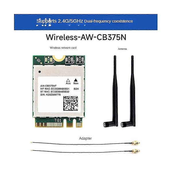 Aw-Cb375Nf Dobbelt bånds trådløst netværkskort 2.4G/5Ghz Dobbelt bånds Wifi5 generation trådløs modul