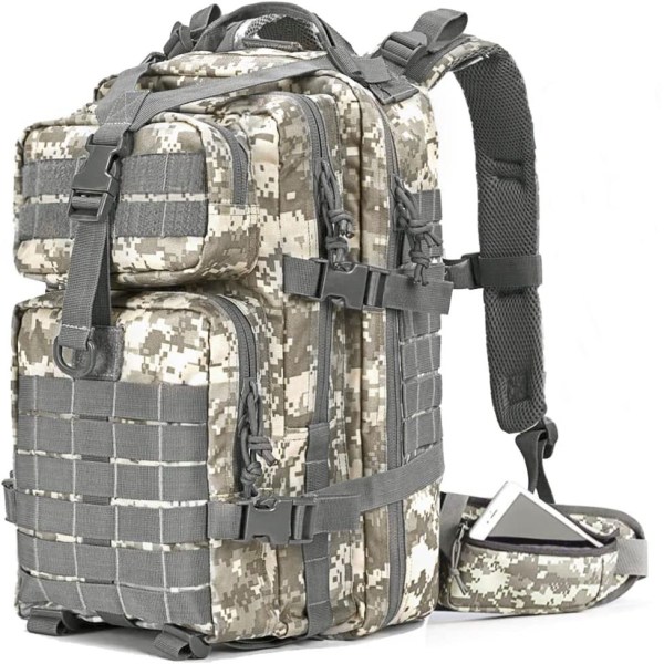 Rygsæk udendørs rejser --- Multifunktionel messenger taske Stor brysttaske (grå camouflage)