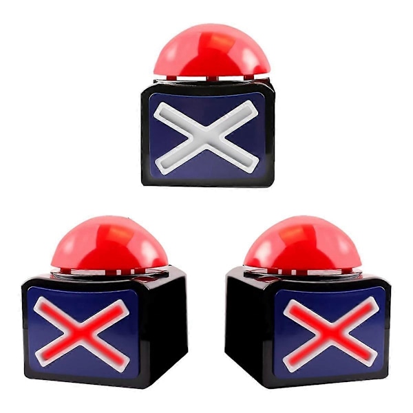 3 stk. Spil Svar Buzzer, Spil Buzzer Alarm Lyd Spil Knap med Lys Trivia Quiz Got Talent Buzz