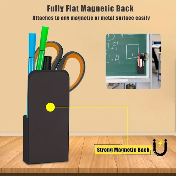 2-pakning magnetisk penneholder, størrelse S Magnetisk penneholder Oppbevaringsboks Svart