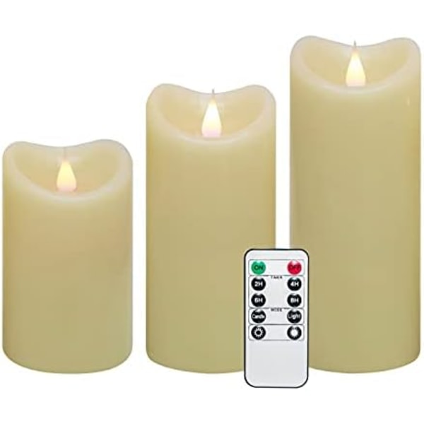 Simplux Moving Flame Ivory stearinlys med timer, vipp for å smelte YIY SMCS.9.27