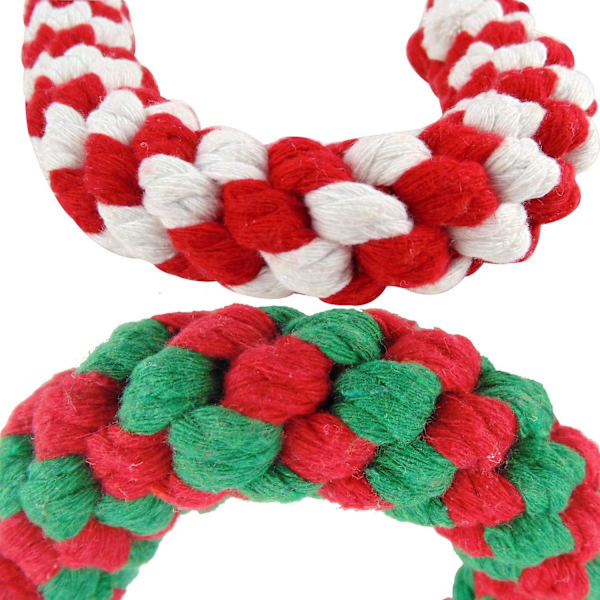 Candy Cane -köysi lelu, pentujen pureskelulelu, interaktiivinen ja puuvillaköysi lelu ja joulukoriste, pentujen lelu