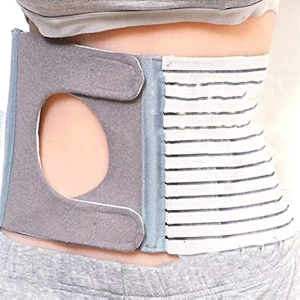 Post-Ostomi Hernie Støtte Elastisk Åndbar Mavebælte til Stoma Kolostomi U-formet Justerbart Hul
