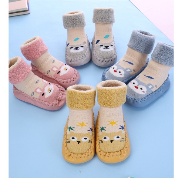 Baby kabine sko vintersokker småbørn hjemmesko hjemmesokker tegneseriedukke bomuldsstrømper 6-12 måneder color1