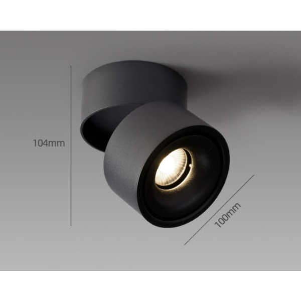 Spotlight justerbar vinkel malerlampe korridor gang inngangslampe svart 10w nøytral lampe