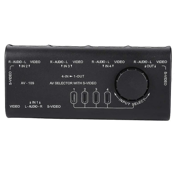 4-i-1 ut Av Rca Switch Box Av Audio Video Switcher 4 Way Splitter, Förstärkare Multiple Display Sho