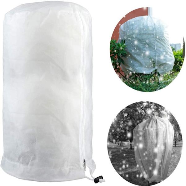 Plantebeskyttelse, Vinterdeksel i Vevd Stoff for Hageplanter, Vinterdeksel for Plantefrostbeskyttelse, Plantepose, Gjenbrukbar og Vaskbar 80*100cm