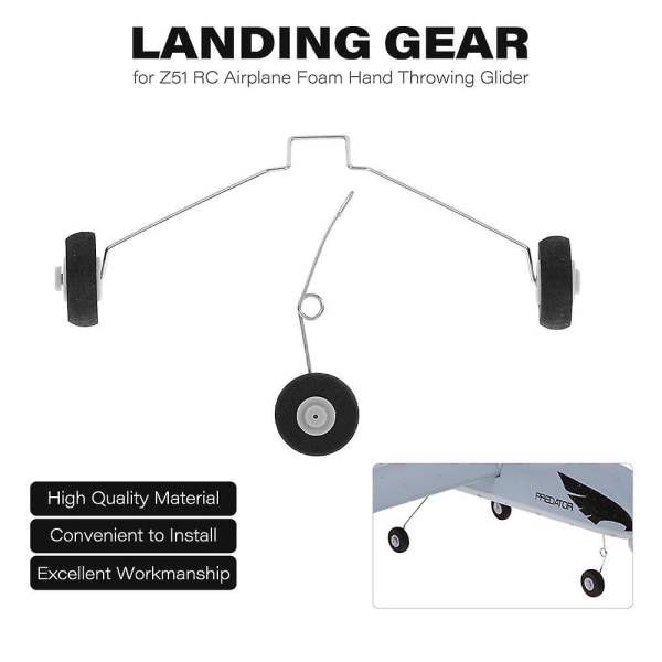 Landningsställ med hjul för Z51 RC Flygplan Foam Hand Kasta Glider Drone DIY