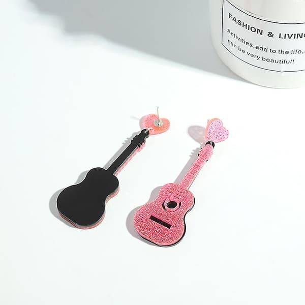 Klassiske guitar øre vedhæng øreringe PINK