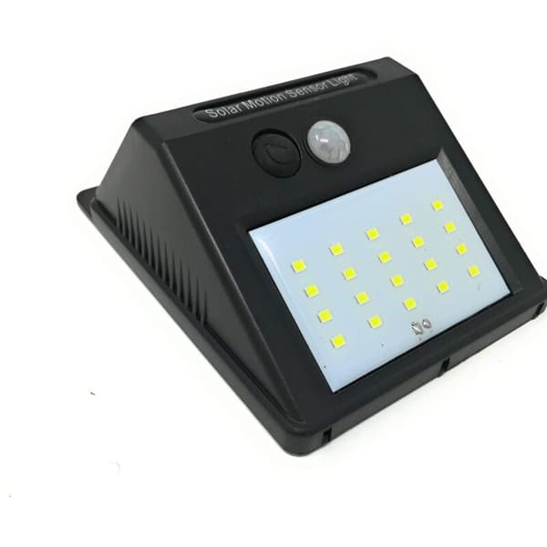 20 LED-spotlight med solpanel og bevægelsessensor