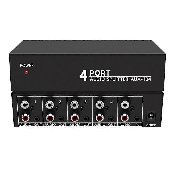 Audio Splitter 1 ind 4 ud RCA L/R Aux Stereo Audio Splitter 1X4 Audio Distributor til PC DVD Højttaler