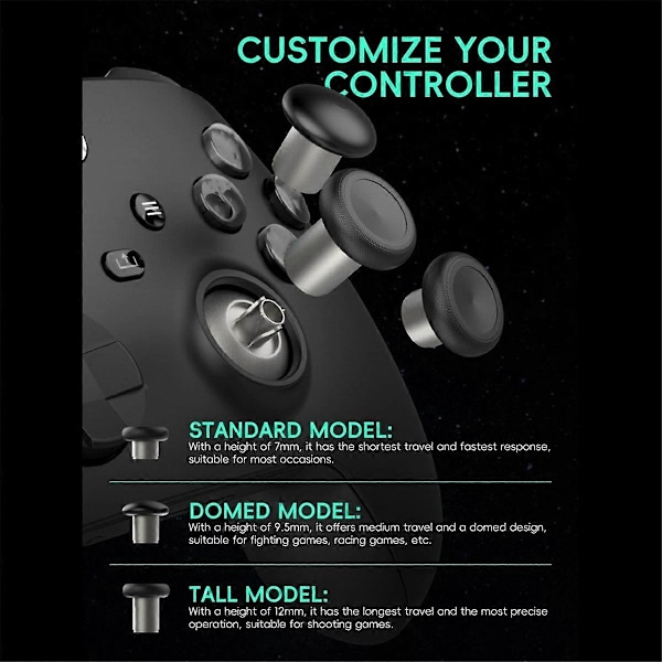 8-pack analoga joysticks för Elite/ S/ / handkontroll ersättningskomponentuppsättning M